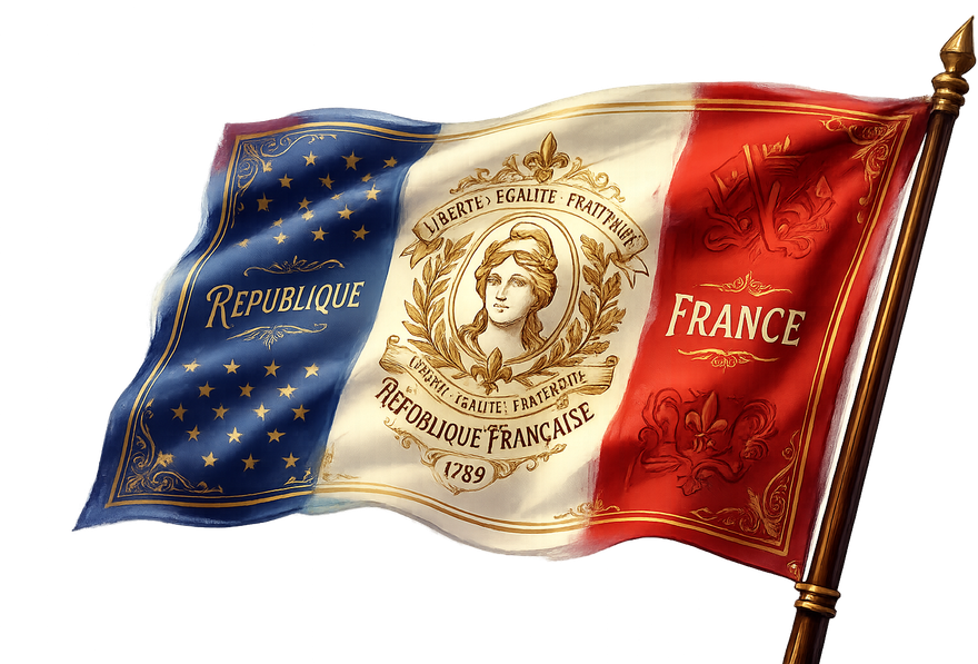 Drapeau de la R&eacute;publique fran&ccedil;aise &mdash; Libert&eacute;, &Eacute;galit&eacute;, Fraternit&eacute;